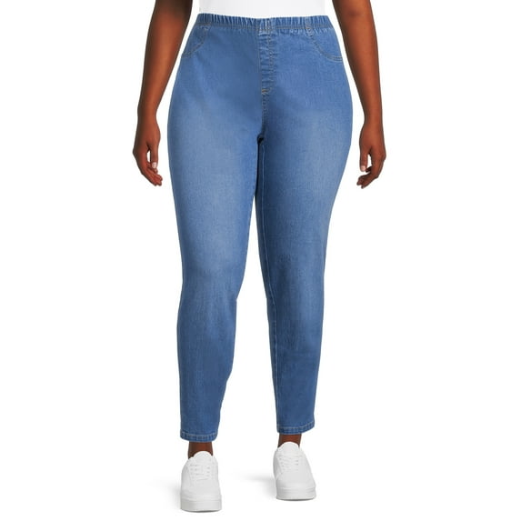 JMS Just My Size by Hanes Women's Plus Size Pull-On Stretch Jeggings, Sizes 0X-4X, Regular and Petite