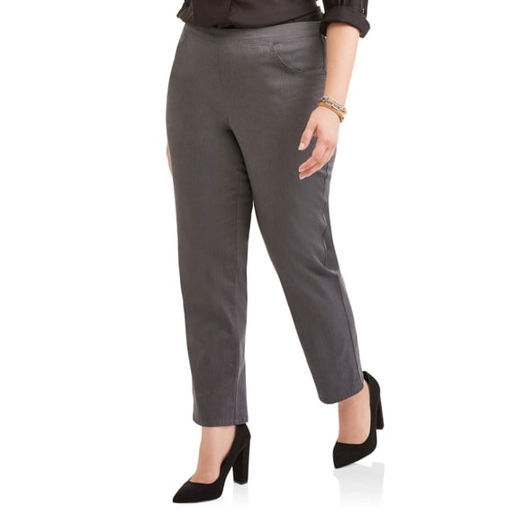 Just My Size Women’s Plus Size Pull-On Stretch Woven Pants, Also in Petite