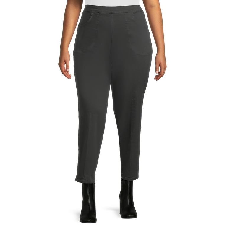 Just My Size Women's Plus Size Pull On Woven Stretch Pants