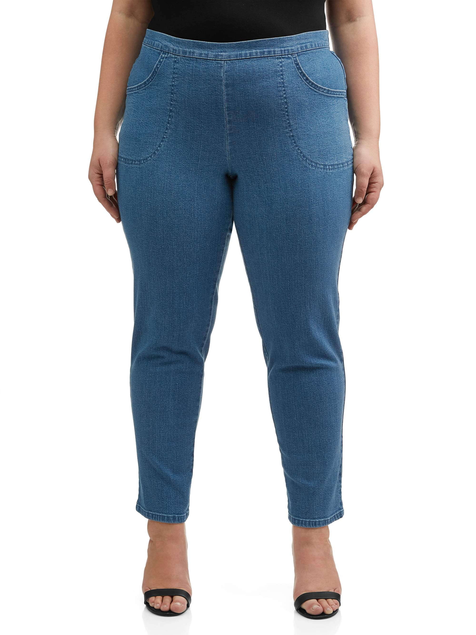 Just My Size Women's Plus Size Pull on 2-Pocket Stretch Woven Pants, Also  in Petite - Walmart.com