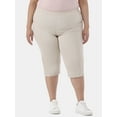 thumbnail image 1 of JMS Just My Size by Hanes Women's Plus Size Pull on Bling Tab Capri Pants, Sizes 0X-4X, 1 of 5
