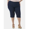 thumbnail image 1 of JMS Just My Size by Hanes Women's Plus Size Pull on Bling Tab Capri Pants, Sizes 0X-4X, 1 of 5