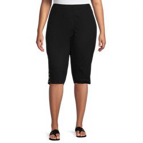 Just My Size Women's Plus Size Pull on Bling Tab Capri