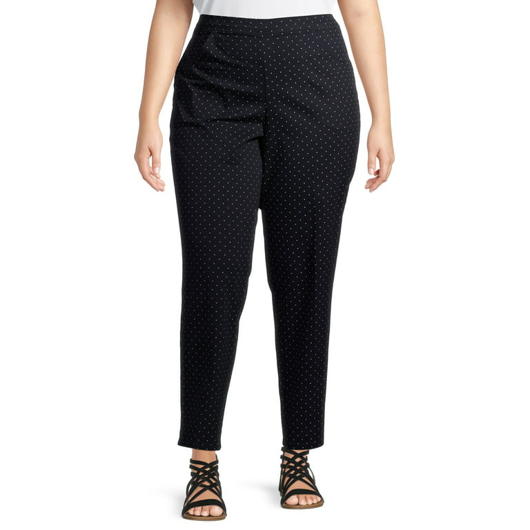 Just My Size Women's Plus Size Pull on Stretch Woven Pants, Also in Petite  