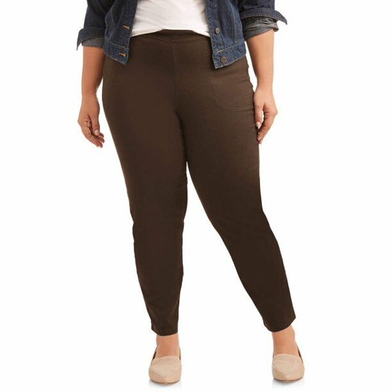 Just My Size Women's Plus Size Pull on Stretch Woven Tall Pants