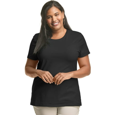 Hanes Just My Size Women’s Cotton Crewneck T-Shirt (Plus ) Black 5X