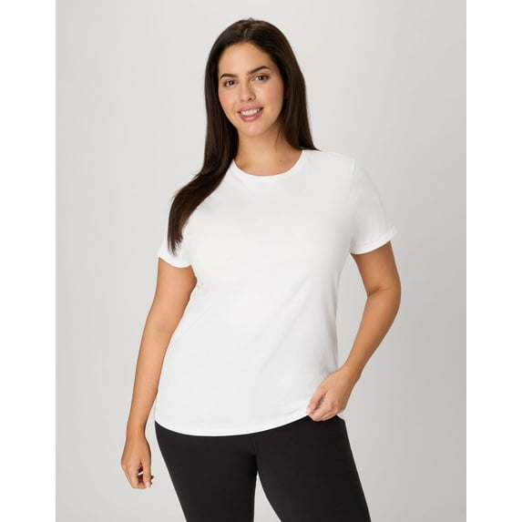 Hanes Just My Size Women’s Cotton Crewneck T-Shirt (Plus ) White 1X