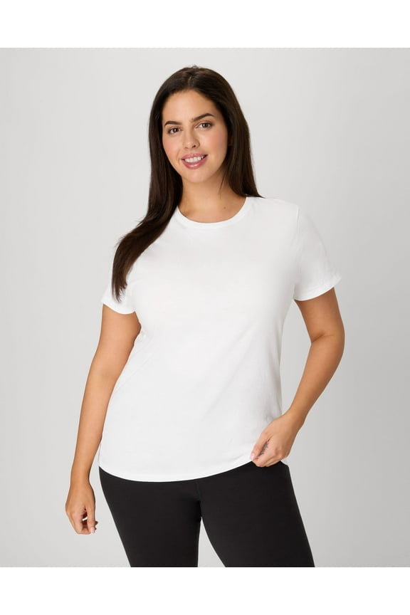 Just My Size Women’s Cotton Crewneck T-Shirt (Plus ) White 2X