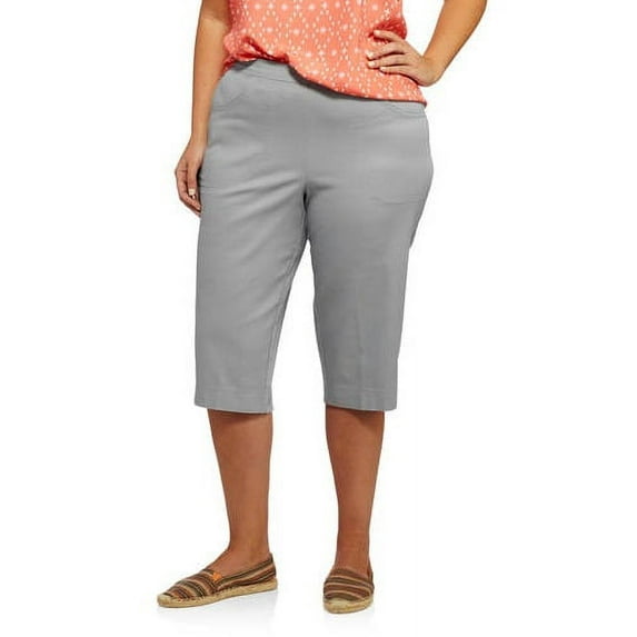 Just My Size Women's Plus Size Size 2 Pocket Pull on Capri Pant