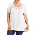 thumbnail image 1 of Just My Size Women's Plus Size Slub Crochet Trim Tunic, 1 of 5