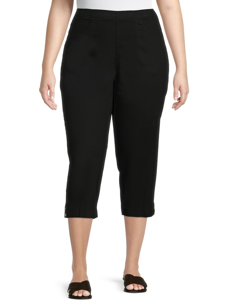 JMS Just My Size by Hanes Women's Plus Snap Hem Pull On Cropped