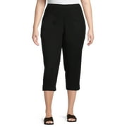 Just My Size Women's Plus Size Snap Hem Pull-On Crop Pant