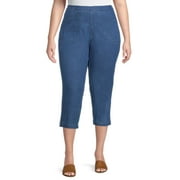HANES JUST MY SIZE JMS Just My Size by Hanes Women's Plus Snap Hem Pull On Cropped Pants, 23" Inseam, Sizes 0X-4X
