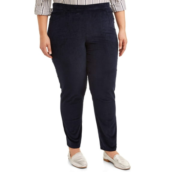 Just My Size Women's Plus Size Stretch Corduroy 2 Pocket Pants, Available in Regular and Petite Lengths