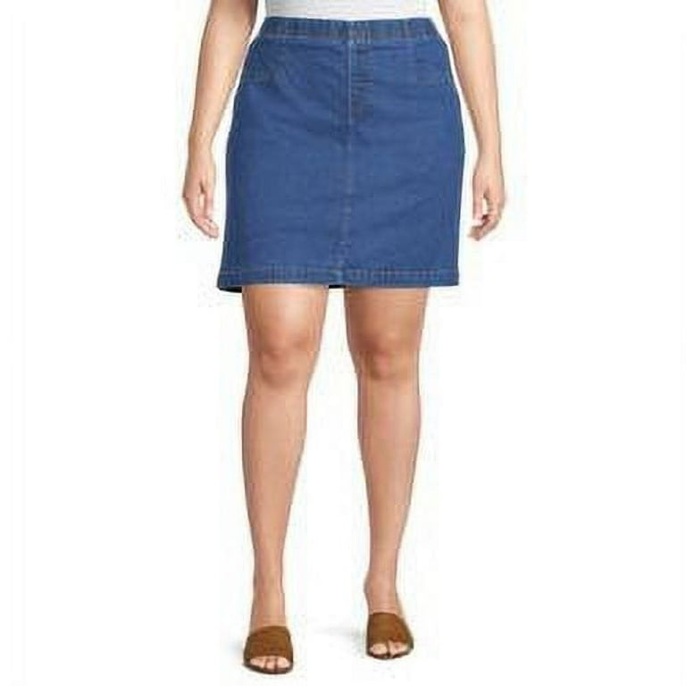 Just My Size Women s Plus Size Stretch Denim Skort Walmart
