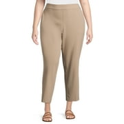 Hanes Just My Size Women's Plus Tummy Control Dress Pants, Sizes 0X-4X, Regular & Petite