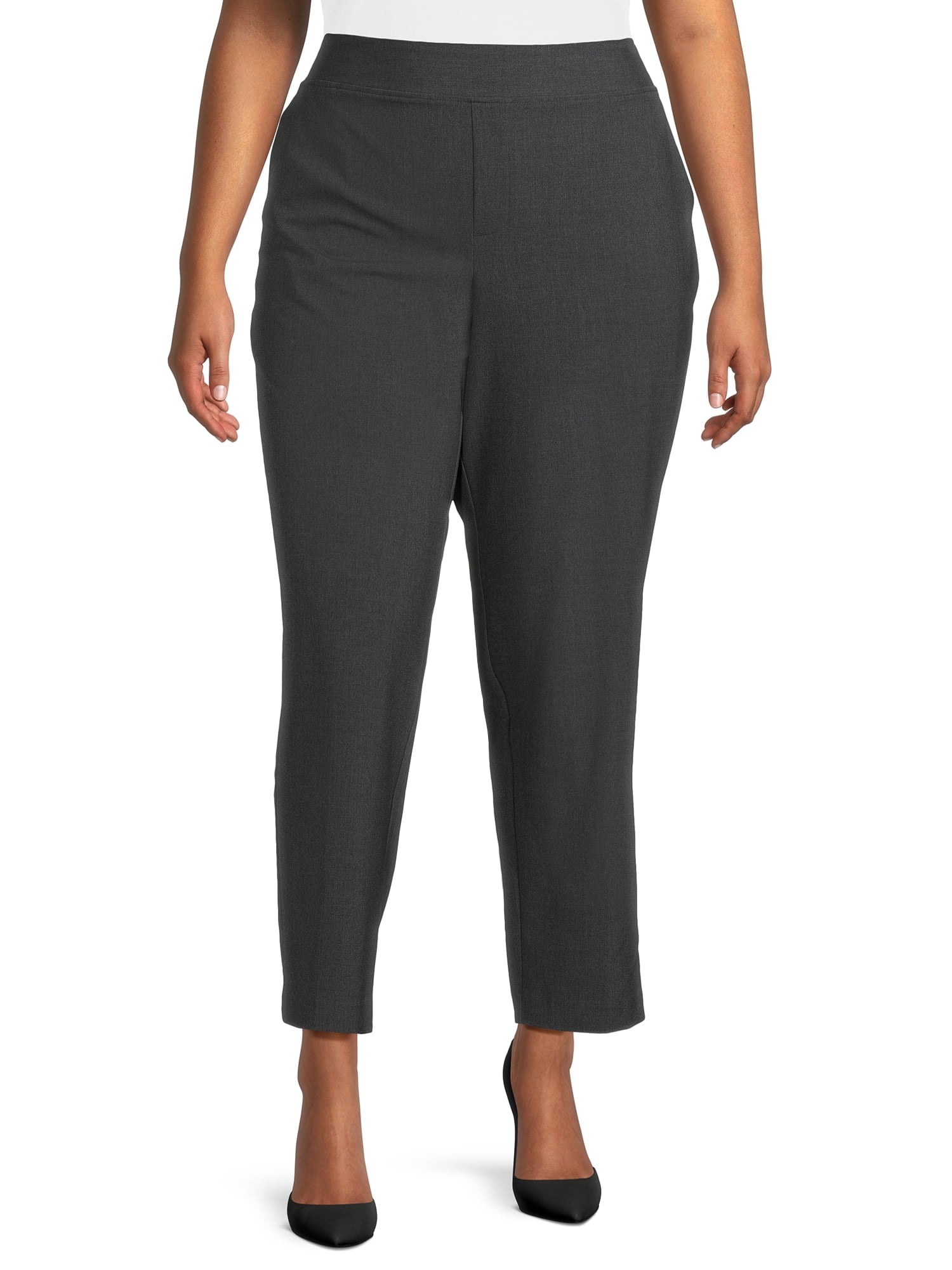 Just My Size Women's Plus Size Tummy Control Pull on Dress Pants, 28 ...