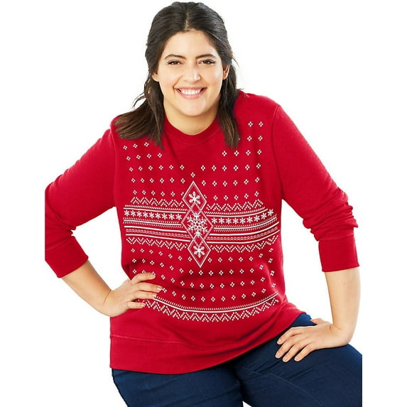 Just My Size Women's Plus Size Ugly Christmas Sweatshirt