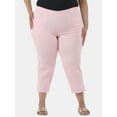 thumbnail image 1 of JMS Just My Size by Hanes Women's Plus Snap Hem Pull On Cropped Pants, 23" Inseam, Sizes 0X-4X, 1 of 5