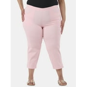 JMS Just My Size by Hanes Women's Plus Snap Hem Pull On Cropped Pants, 23" Inseam, Sizes 0X-4X