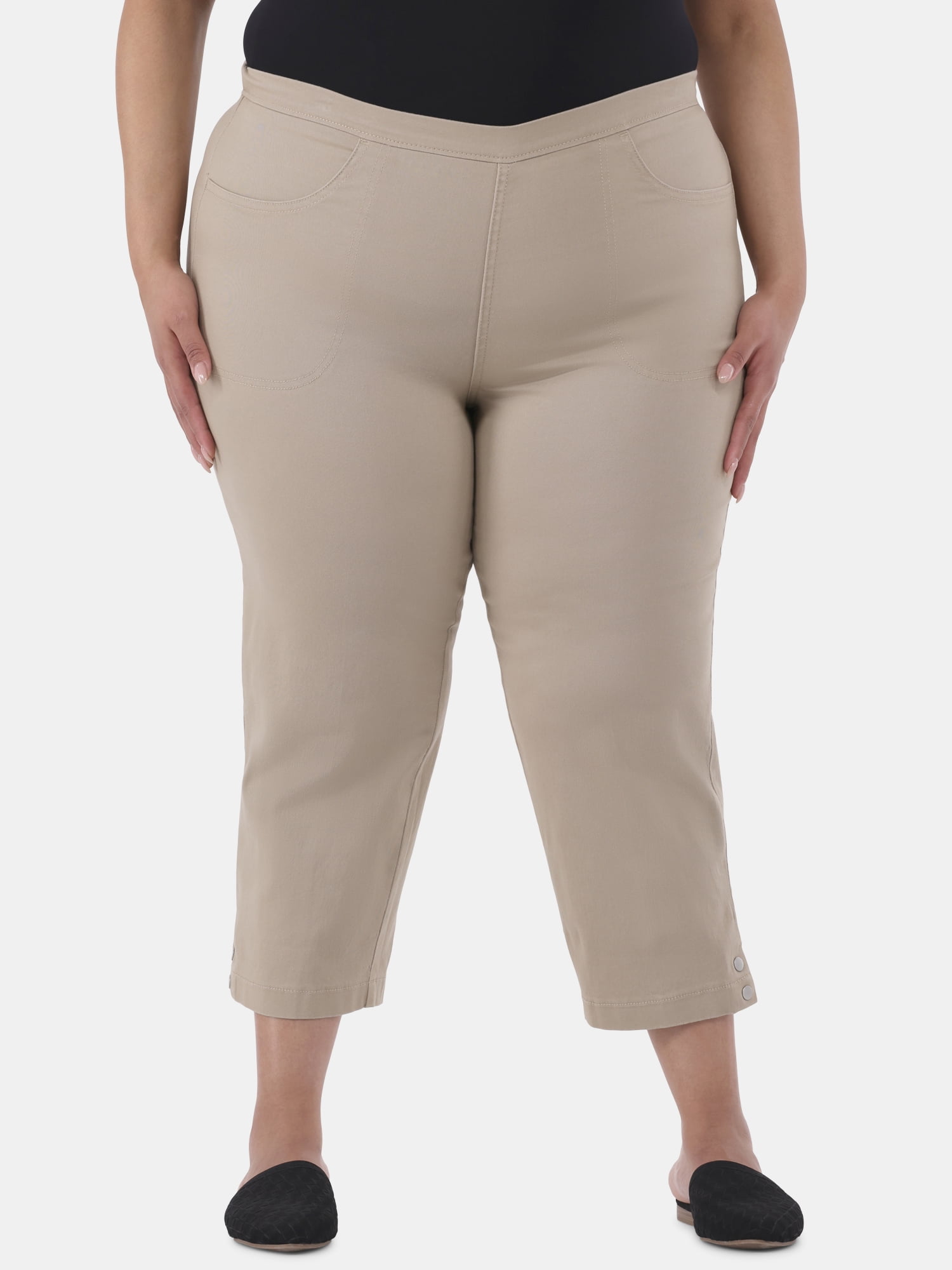 Plus Size Capris in Plus Size Pants | Brown - Walmart.com