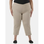 HANES JUST MY SIZE JMS Just My Size by Hanes Women's Plus Snap Hem Pull On Cropped Pants, 23" Inseam, Sizes 0X-4X