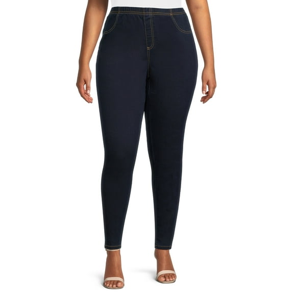 JMS Just My Size by Hanes Women's Plus Size Pull-On Stretch Jeggings, Sizes 0X-4X, Regular and Petite