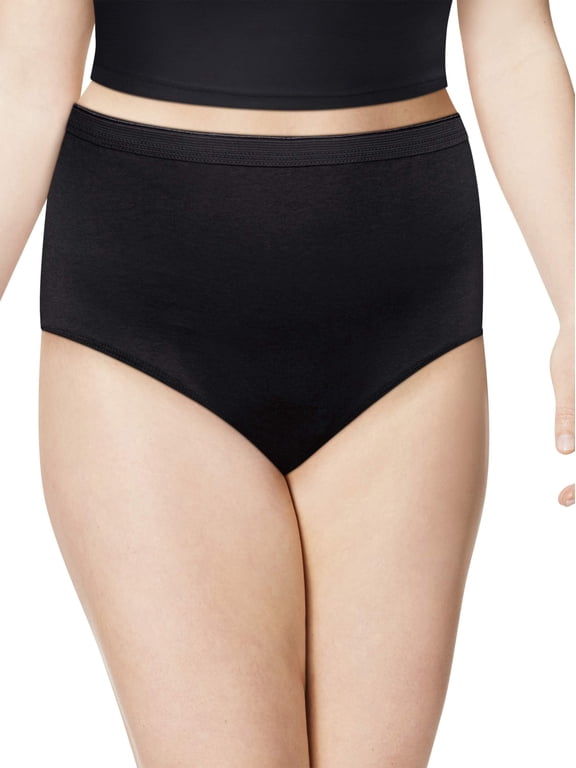 Women's Plus Super Value Bonus Cotton High Waist Brief Underwear, 6+2 Bonus Pack
