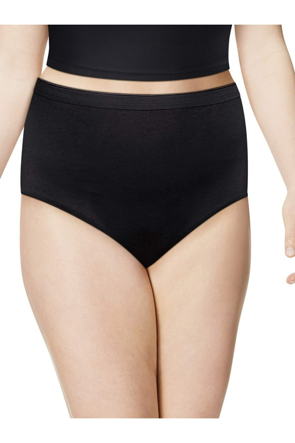 Women's Plus Super Value Bonus Cotton High Waist Brief Underwear, 6+2 Bonus Pack