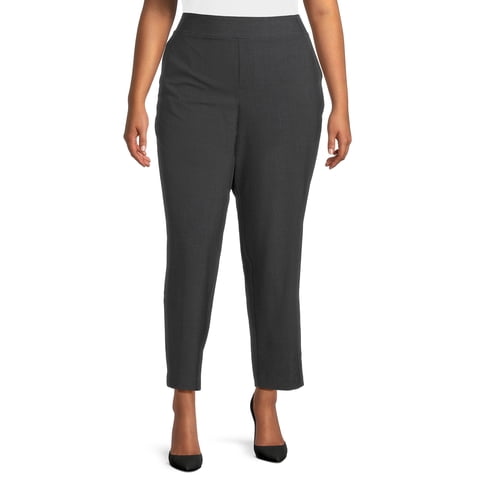 by Hanes Women's Plus Tummy Control Dress Pants, Sizes 0X-4X, Regular & Petite