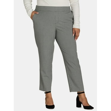 JMS Just My Size by Hanes Women's Plus Tummy Control Dress Pants, Sizes 0X-4X, Regular & Petite