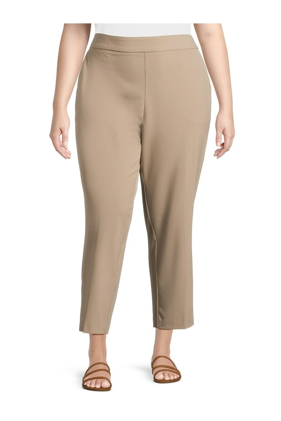 by Hanes Women's Plus Tummy Control Dress Pants, Sizes 0X-4X, Regular & Petite
