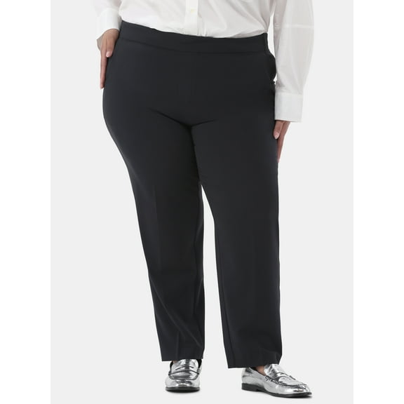 JMS Just My Size by Hanes Women's Plus Tummy Control Dress Pants, Sizes 0X-4X, Regular & Petite