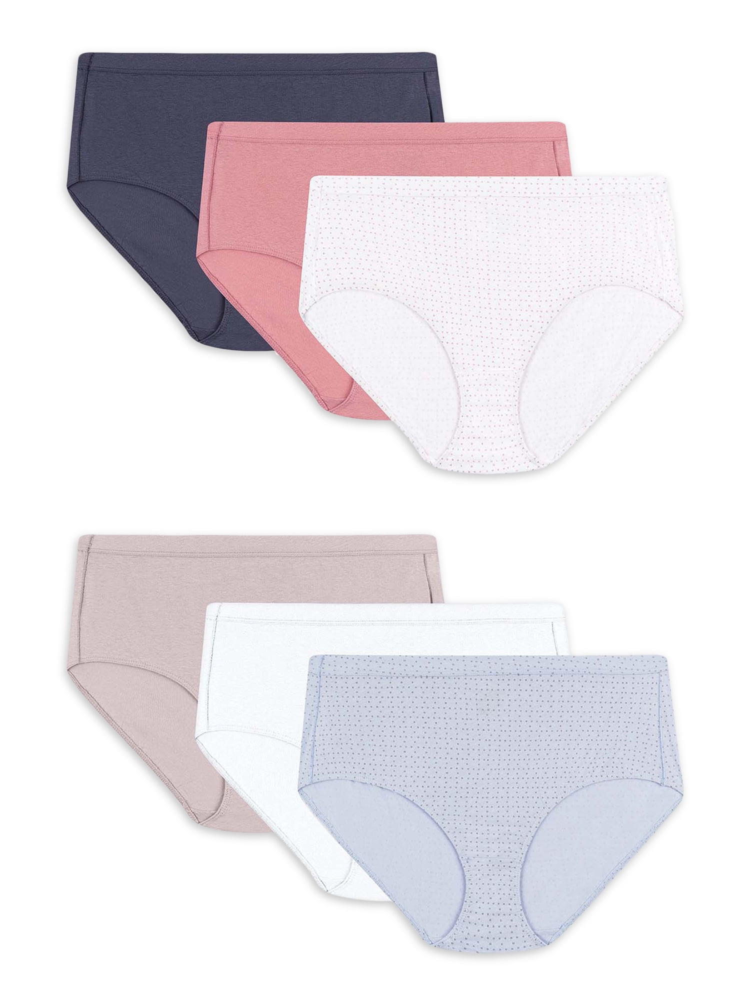 Just My Size Women's Pure Comfort Cotton Brief Underwear, 6-Pack 