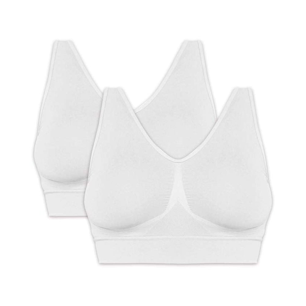 Just My Size Women`s Pure Comfort® Seamless Wirefree Bra,1263,3X,White