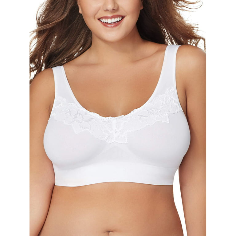 Just My Size Women's Pure Comfort Wirefree Seamless Lace Bra, Style 1271 