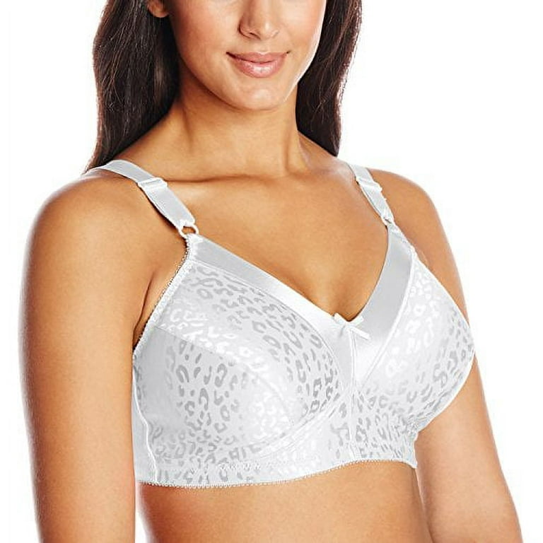 Just My Size Women`s Satin Comfort Bra,1960,48C,White (Pack of 2) 2 White