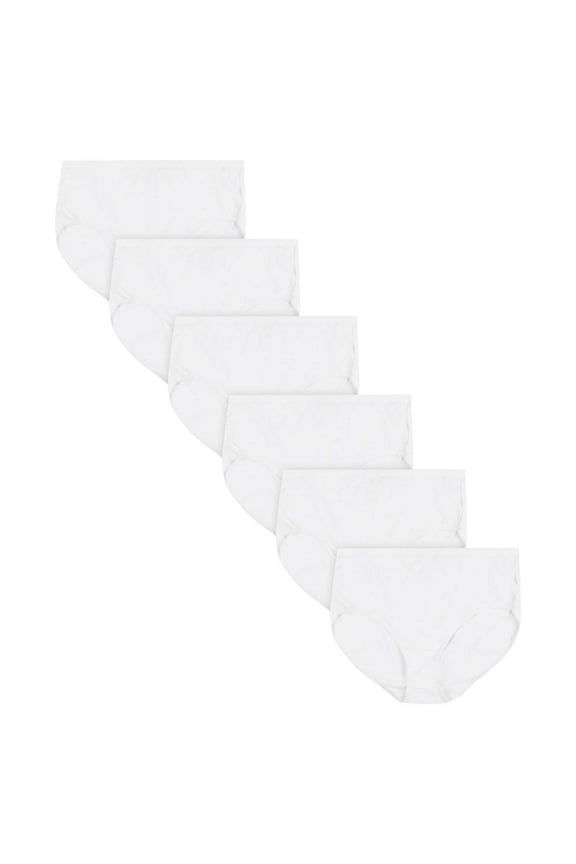 Women's Sporty Cotton Brief Underwear, 6-Pack