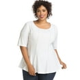 thumbnail image 1 of Just My Size Womens Peplum Top, 4X, White, 1 of 3