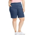 thumbnail image 1 of Just My Size Womens Stretch Denim 2-Pocket Pull-On Shorts, 4X, Indigo, 1 of 3