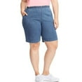 thumbnail image 1 of Just My Size Womens Stretch Denim 2-Pocket Pull-On Shorts, 5X, Light Stonewash, 1 of 1