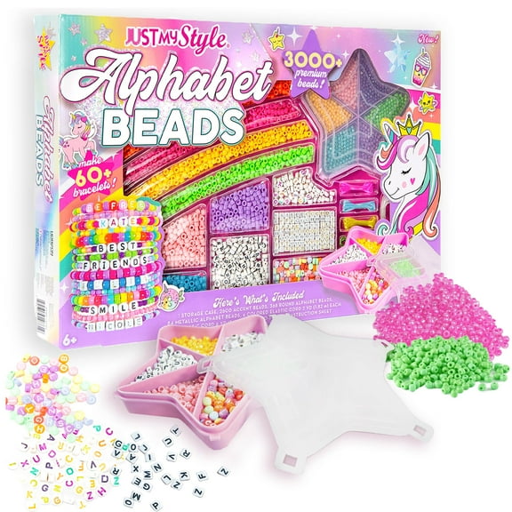 Just My Style Alphabet Beads DIY Jewelry Art & Craft Kit (3060 Pieces)