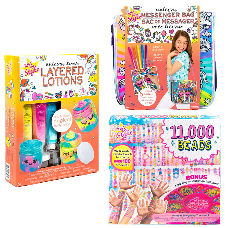 Just My Style Body Lotion, Bead Jewelry-Making Kit and Messenger Bag Craft  Kit