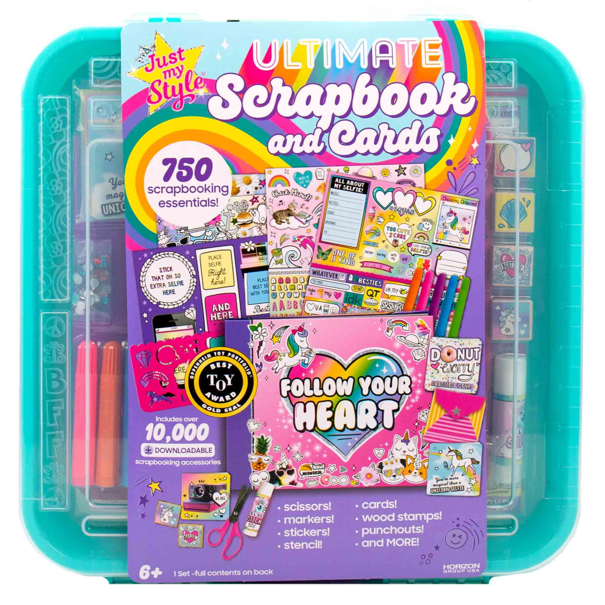 Just My Style Multicolor Scrapbook and Cards Stationery Set, Paper  Crafting, Kids, Ages 6+ 