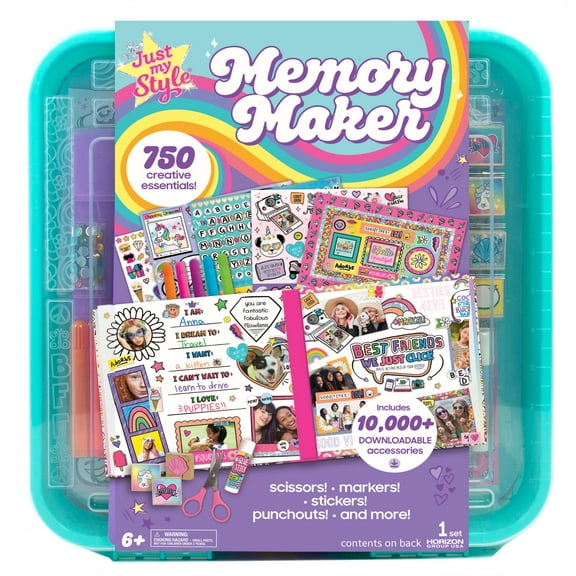 Just My Style Multicolor Scrapbook and Cards Stationery Set, Paper Crafting, Kids, Ages 6+