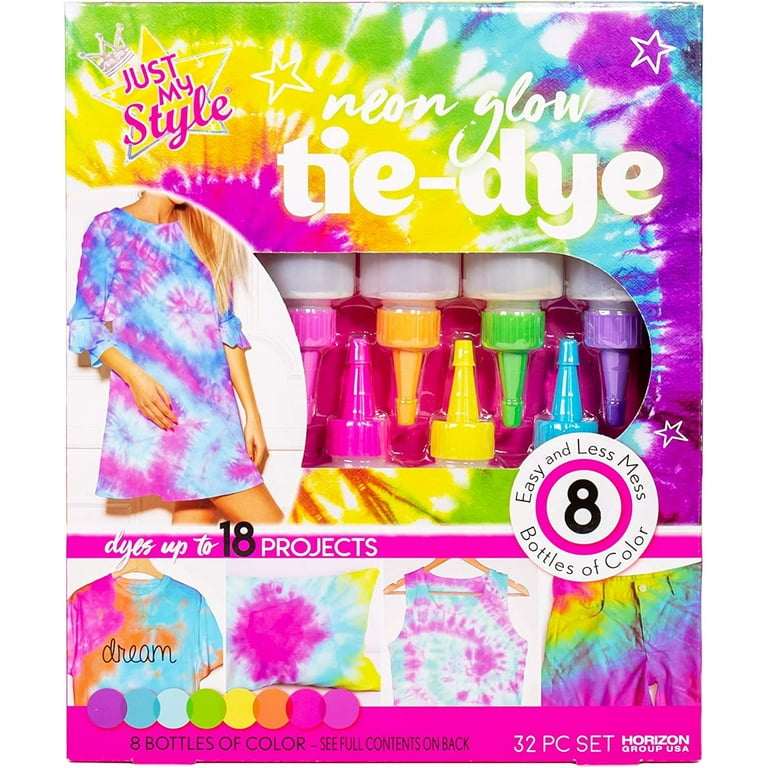 Just My Style Neon Tie-Dye Kit by Horizon Group USA, Create 18 Projects  with 8 Colors