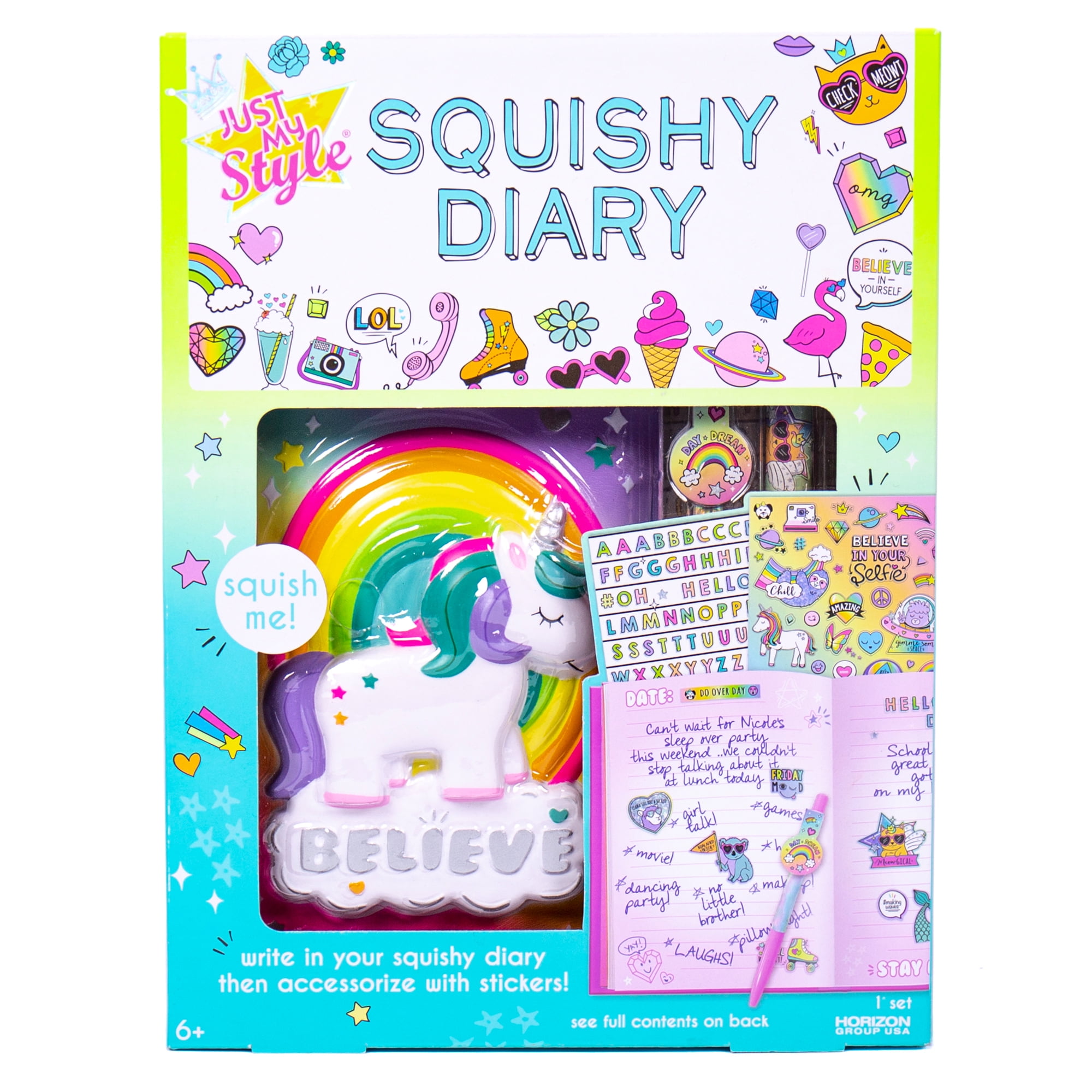 Just My Style Squishy Journal, Sensory Journal and Sticker Set, 6+