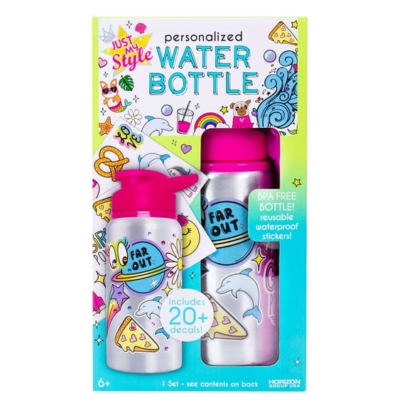 Just My Style Sticker Water Bottle, BPA-Free, Removable Stickers