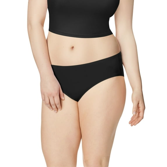 Just My Women's Plus Microfiber Smooth Stretch Hipsters, 5-Pack