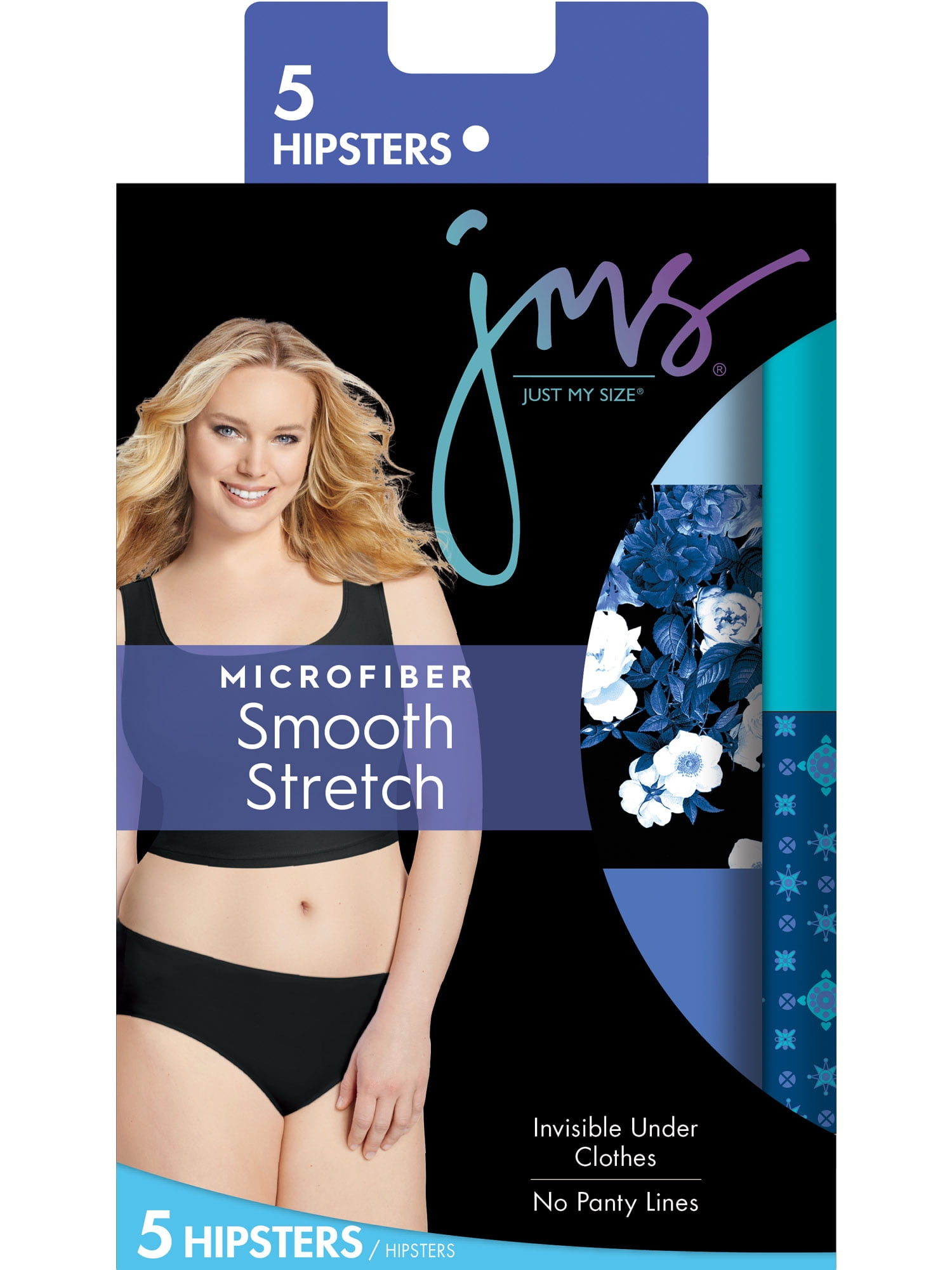 関税込★★【 】Microfiber Stretch Hipster★Purple Just My Women's Plus Microfiber Smooth Stretch Hipsters, 5
